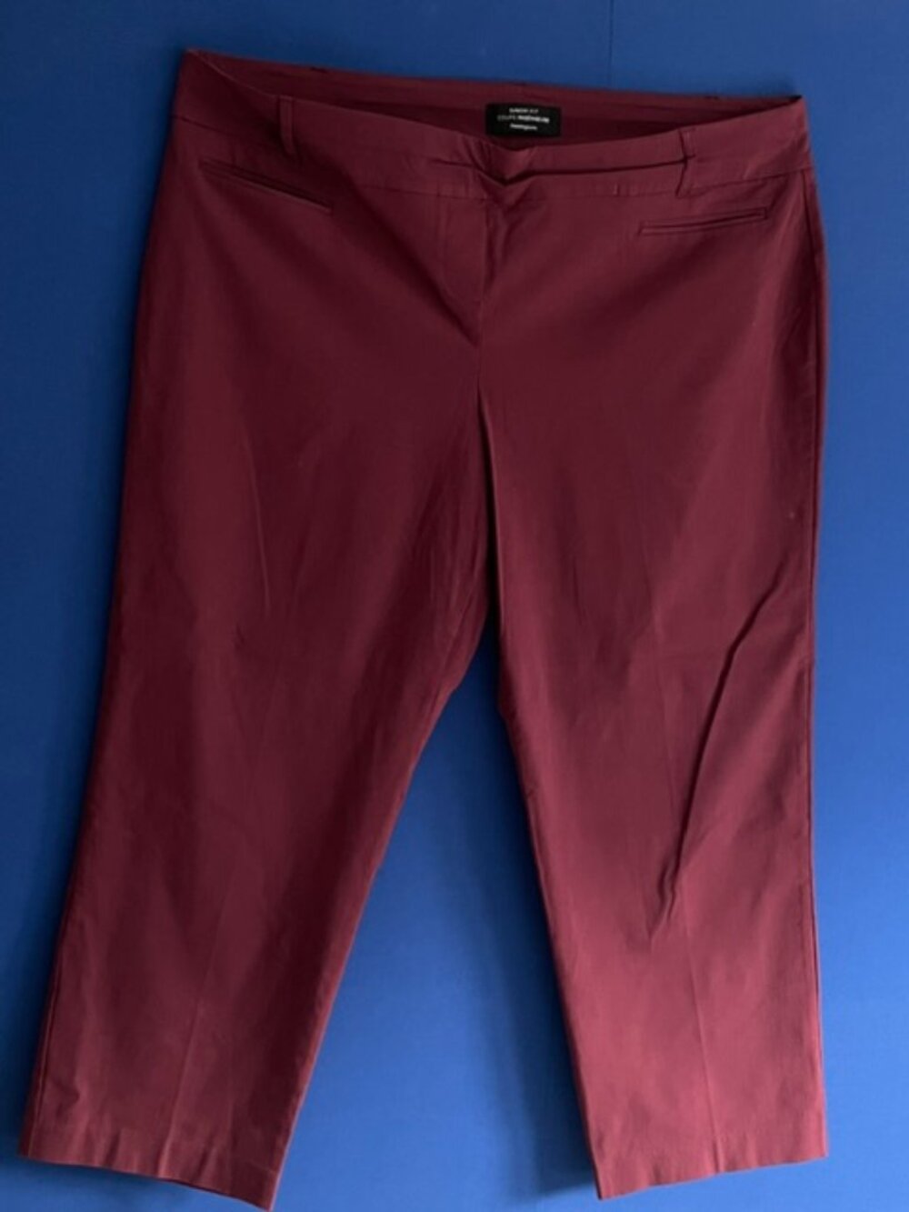 Penningtons Savvy Burgundy/Wine/Maroon Straight Leg Petite Plus Pants - Size 24P